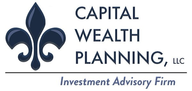 Logo of Capital Wealth Planning, LLC, an investment advisory firm: a blue circle with a white outline and "C" in the center, surrounded by a white ring with "Capital Wealth Planning" in blue, and "Investment Advisory Firm" in white below.