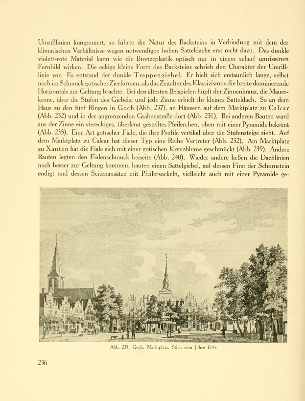 Ein offenes Buch mit einer Stadtansicht-Illustration, die Geb├Ąude, B├Ąume und Menschen zeigt, begleitet von beschreibendem Text.