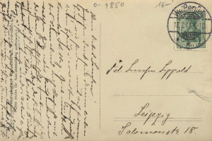 Eine alte Postkarte aus Leipzig, Deutschland, datiert auf 1850, mit einer Briefmarke und in sehr gutem Zustand.